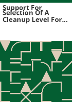 Support_for_selection_of_a_cleanup_level_for_methamphetamine_at_clandestine_drug_laboratories