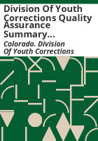 Division_of_Youth_Corrections_quality_assurance_summary_of_audits_July_2007-January_2008